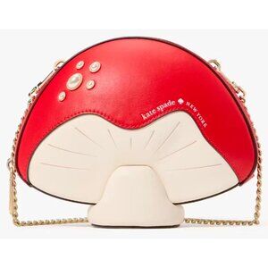 S Kate Spade 3D Mushroom Crossbody Bag Red & Ivory Leather KL919 NWT Collectible